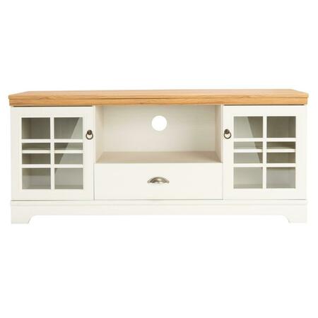 SAFAVIEH Trudy 1 Drawer 3 Shelf Media Stand, White Wash & Oak MED9608A-2BX